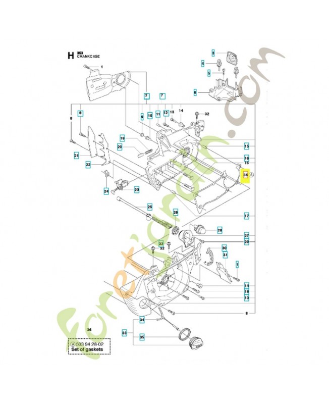Jeu de joints 503942802. Pièce de rechange Husqvarna