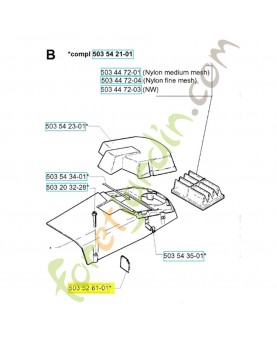 Bouchon 503526101. Pièce de rechange Husqvarna