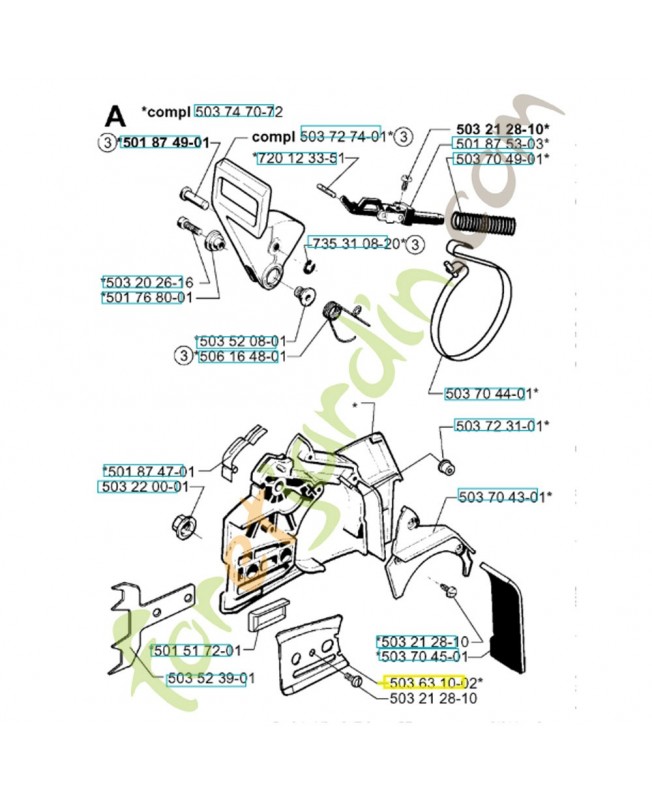 Plaque de guidage 503631002. Pièce de rechange Husqvarna