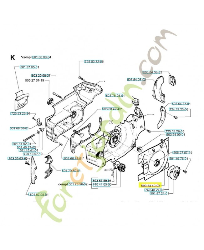 Conduit d'air 503544003. Pièce de rechange Husqvarna