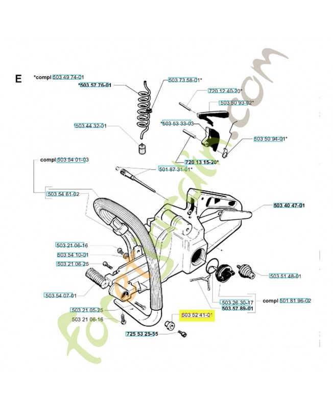 Amortisseur 503524101. Pièce de rechange Husqvarna