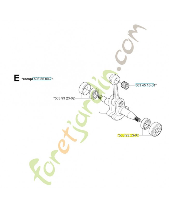 Roulement. Pièce de rechange Husqvarna référence 503932302  Remplace référence 503932301  