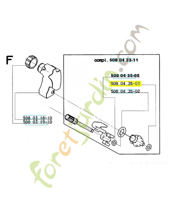 Anneau en o 508043503. Pièce de rechange Husqvarna