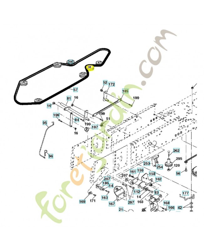 Poulie de traction 532165936. Pièce de rechange Husqvarna