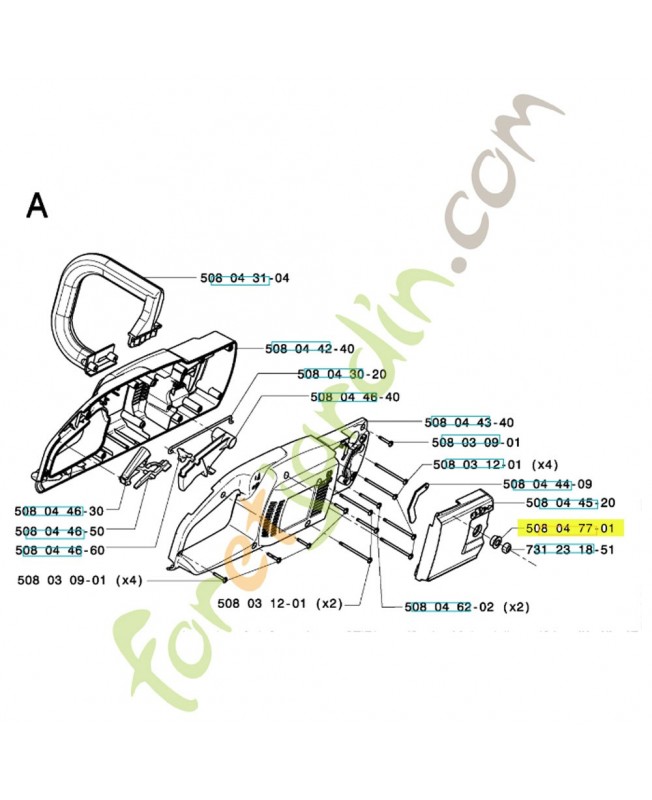 Pièce d'espacement 508047701. Pièce de rechange Husqvarna
