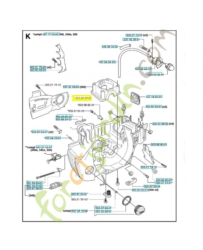 Plaque de guidage 503875701. Pièce de rechange Husqvarna 