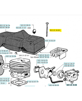 Vis 503203460. Pièce de rechange Husqvarna
