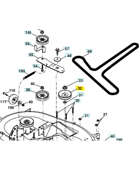 Poulie de palier de lame Husqvarna ref. 532173436