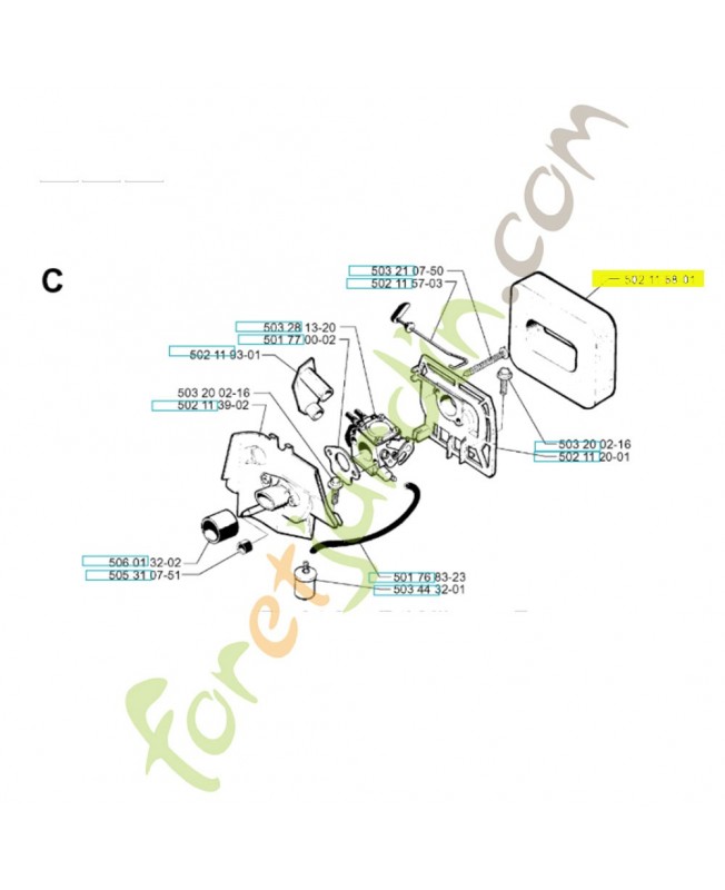 Filtre a air 502115801. Pièce de rechange Husqvarna