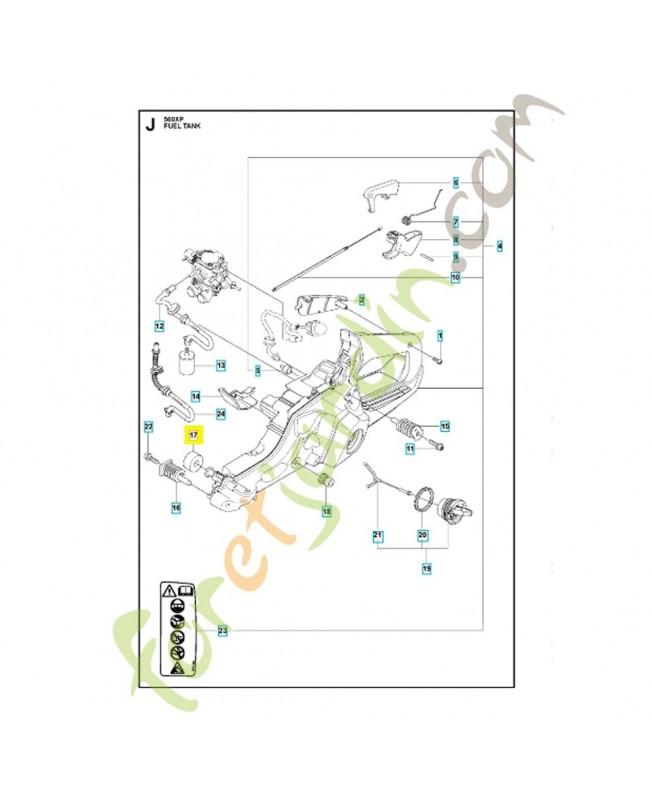 Bouton 522647401. Pièce de rechange Husqvarna