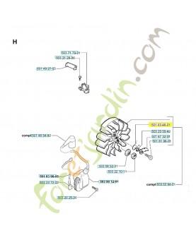 Ressort cliquet lanceur husqvarna ref. 501634801