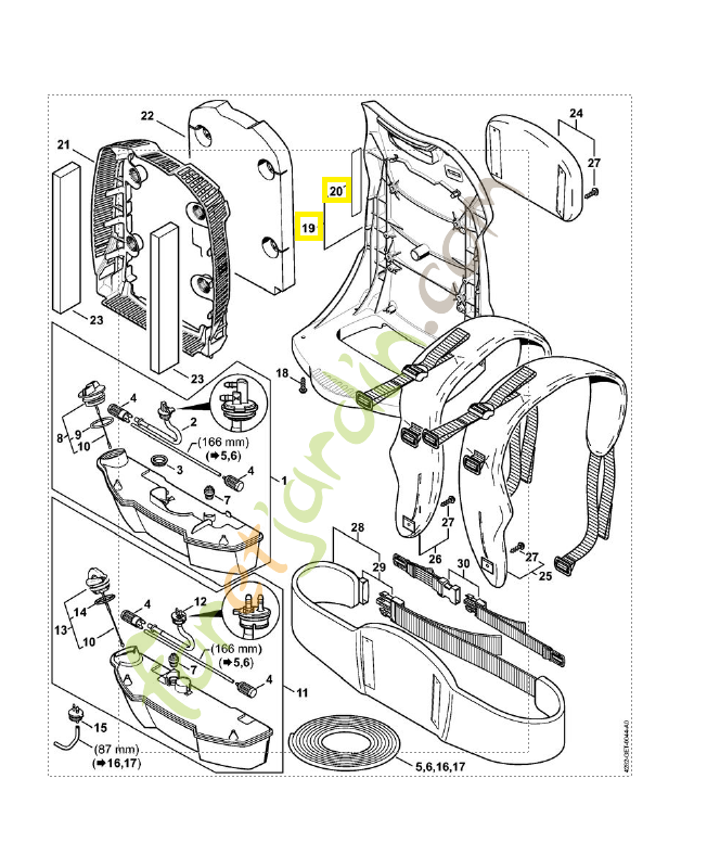 Plaque dorsale 4282-700-3805 STIHL