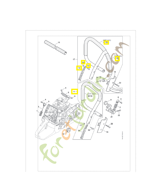 Poignée tubulaire 1144-790-1702. Pièce détachée Stihl / Vicking
