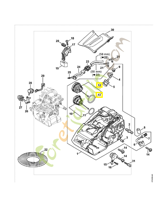 Bouchon de réservoir 0000-350-0534 . Pièce détachée Stihl / Vicking