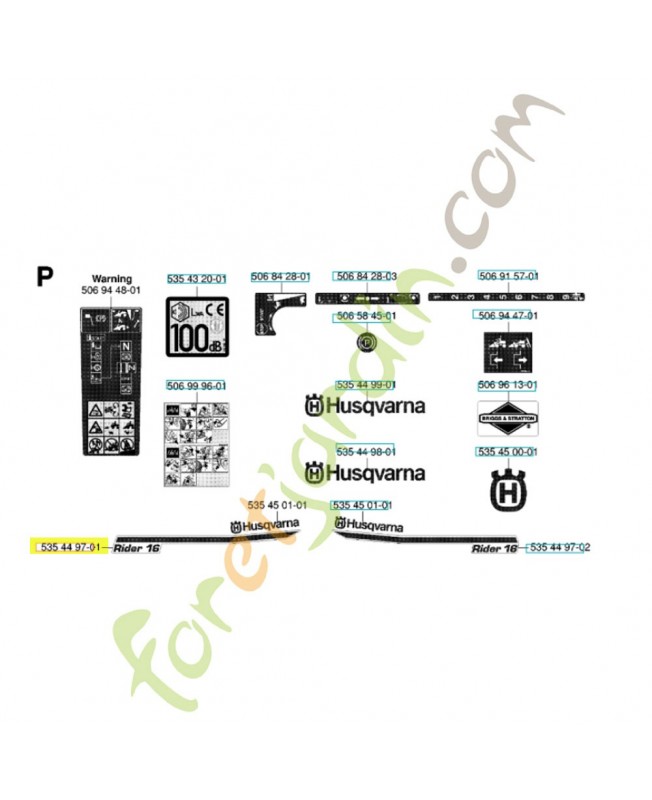Autocollant 535449701. Pièce de rechange Husqvarna Autocollant 535449701. Pièce de rechange Husqvarna
