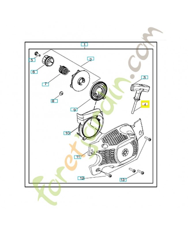 Cordon de démarreur 530069232. Pièce de rechange Husqvarna 