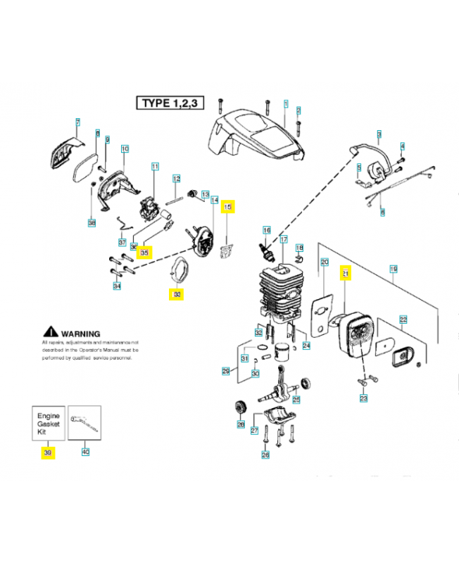 Joint 530071894. Pièce de rechange Husqvarna 