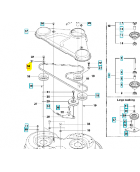 Courroie 589530701. Pièce de rechange Husqvarna Remplace la référence 544068101 ; 544306401 ; 505208601