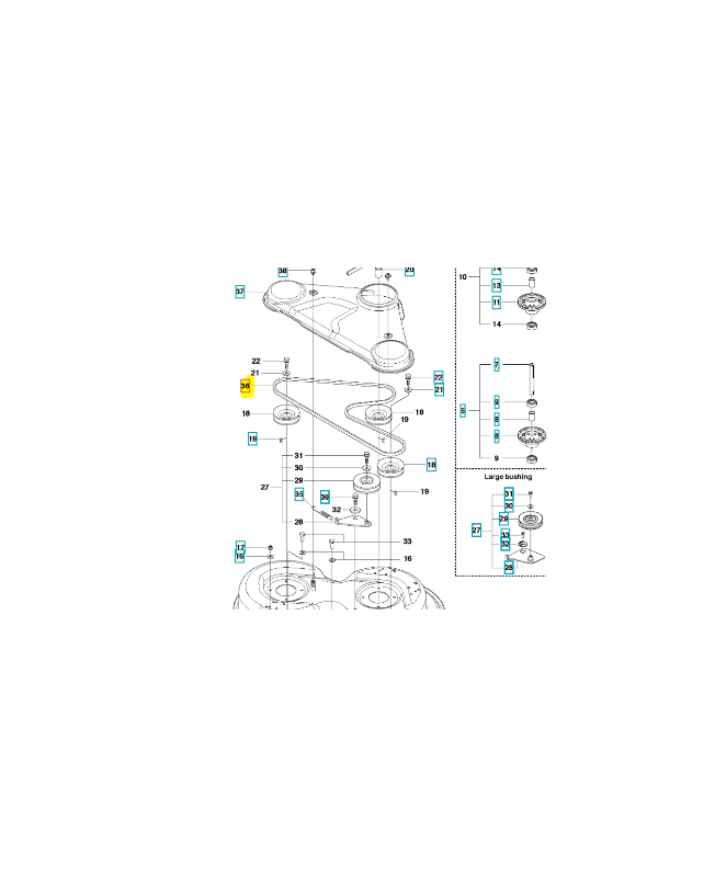 Courroie 589530701. Pièce de rechange Husqvarna
