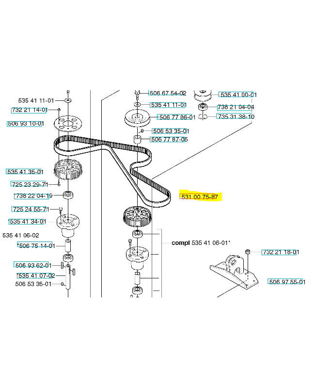 Courroie husqvarna 589533701. Pièce détachée Husqvarna