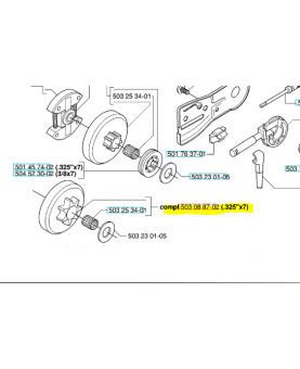 Cloche d'embrayage 503088702. Pièce de rechange Husqvarna