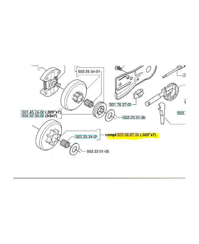 Cloche d'embrayage 503088702. Pièce de rechange Husqvarna