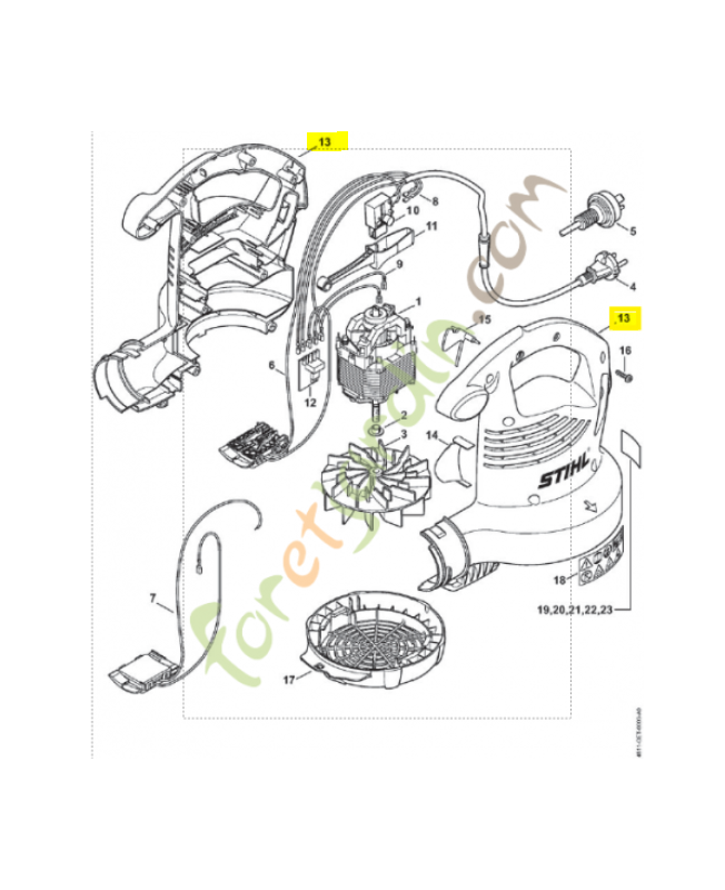 Carter de turbine 4811-700-4126. Pièce de rechange Sithl / Vicking