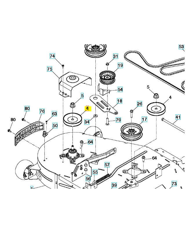 Poulie de palier de lame