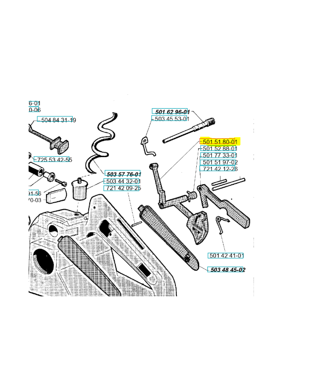 Gachette 501518001. Pièce de rechange Husqvarna
