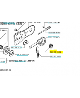 Pignon de pompe 503104902. Pièce de rechange Husqvarna