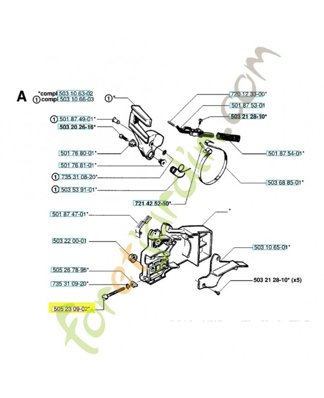 Vis de tension de guide 505230902. Pièce de rechange Husqvarna