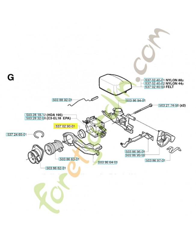 Bague de support 537029001. Pièce de rechange Husqvarna Bague de support 537029001. Pièce de rechange Husqvarna