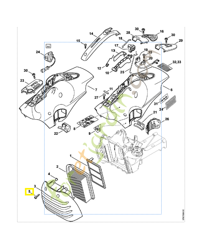 Vis cylindrique is-m5x20 0000-951-1109. Pièce de rechange Sithl / Vicking