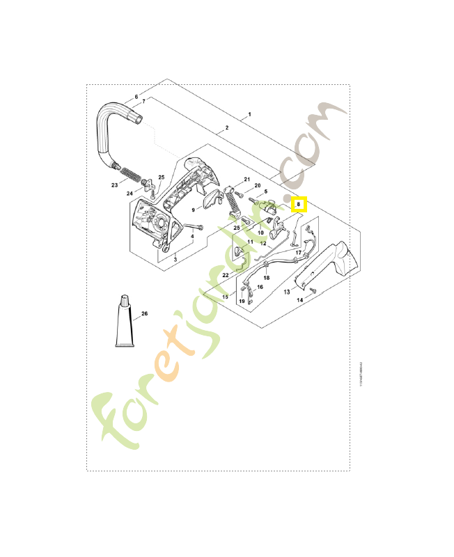Arbre de commande 1137-180-0951. Pièce détachée Stihl