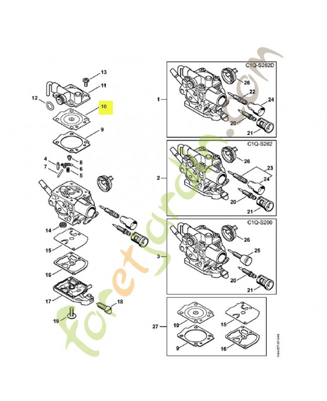 Membrane de réglage 1146-121-4700. Pièce de rechange Sithl 
