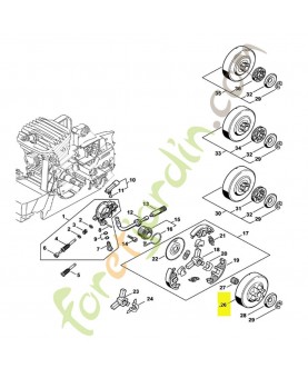 Pignon 3/8" 7d 1125-640-2000. Pièce détachée Stihl / Vicking