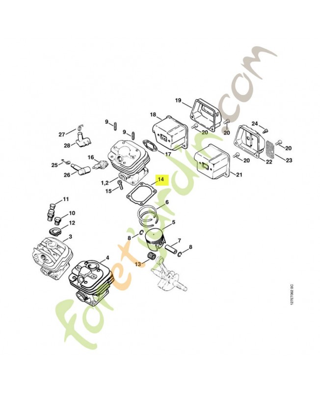 Joint  de cylindre 1118-029-2306. Pièce détachée Stihl / Vicking