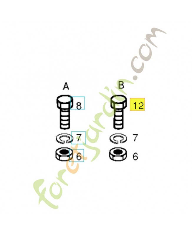 Vis 3/8-24x1-1/2 874610624. Pièce de rechange Husqvarna Remplace référence 531020061 ; 533047665