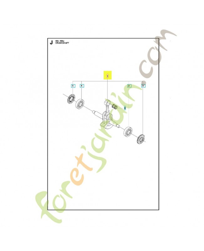 Vilebrequin complet 525604601 et 544343801. Pièce de rechange Husqvarna  Vilebrequin complet 525604601 et 544343801. Pièce de rechange Husqvarna