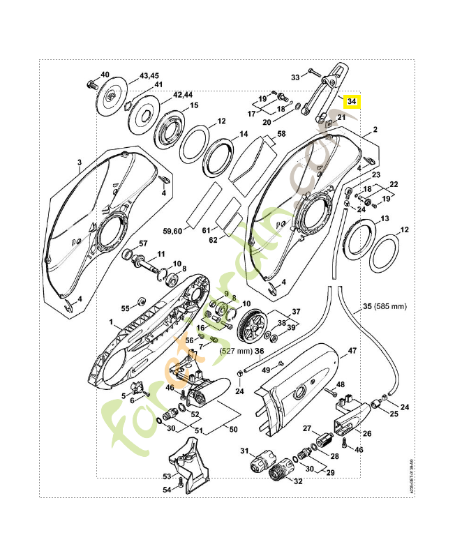 Levier de reglage référence 4224-700-2901 stihl