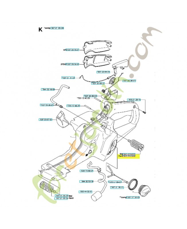 Amortisseur arrière 537210302. Pièce de rechange Husqvarna