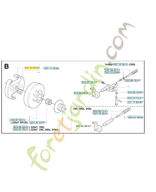 Ressort embrayage 537359101. Pièce de rechange Husqvarna