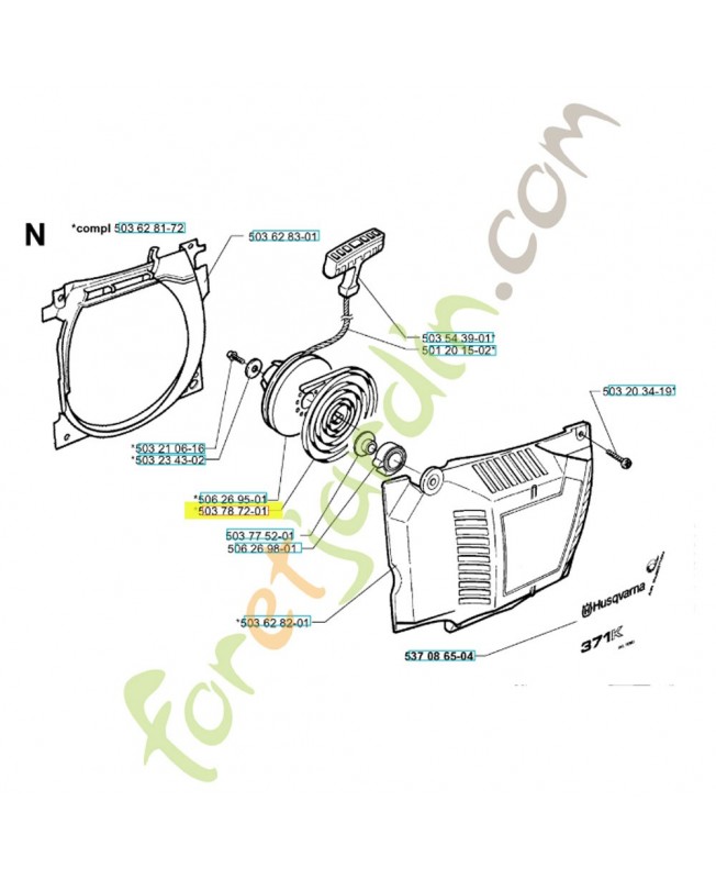 ressort de rappel 503787201. Pièce de rechange Husqvarna 