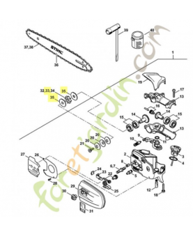 Pignon 3/8 p 6 dts Stihl ref. 0000-640-2002 Remplace référence 41386421250