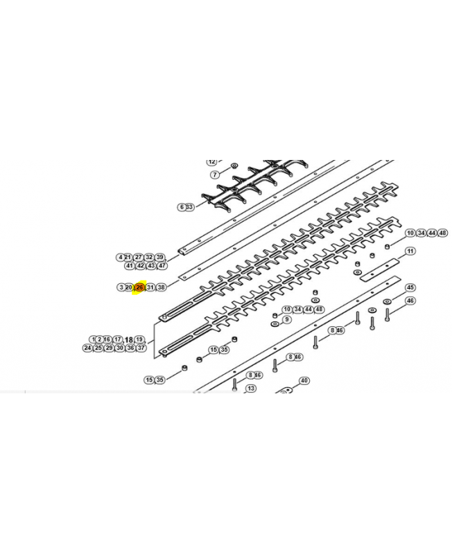 Glissiere de couteau