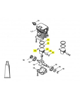 Repères 3-4-5-6 Piston