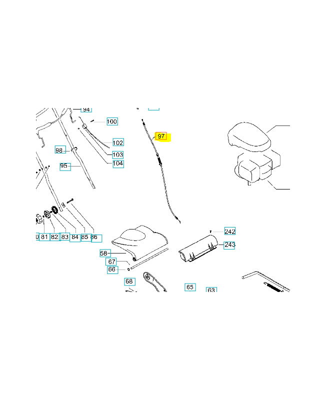 Cable de traction 544908005. Pièce de rechange Husqvarna