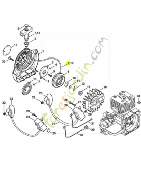 Câble lanceur d 3x850 0000-195-8203. Pièce détachée Stihl / Vicking