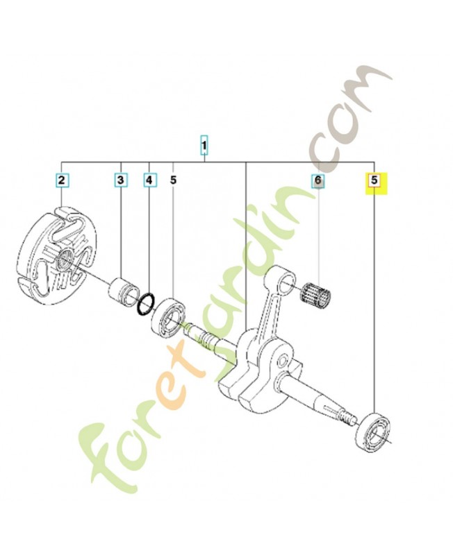 Roulement a billes 585975001. Pièce de rechange Husqvarna
