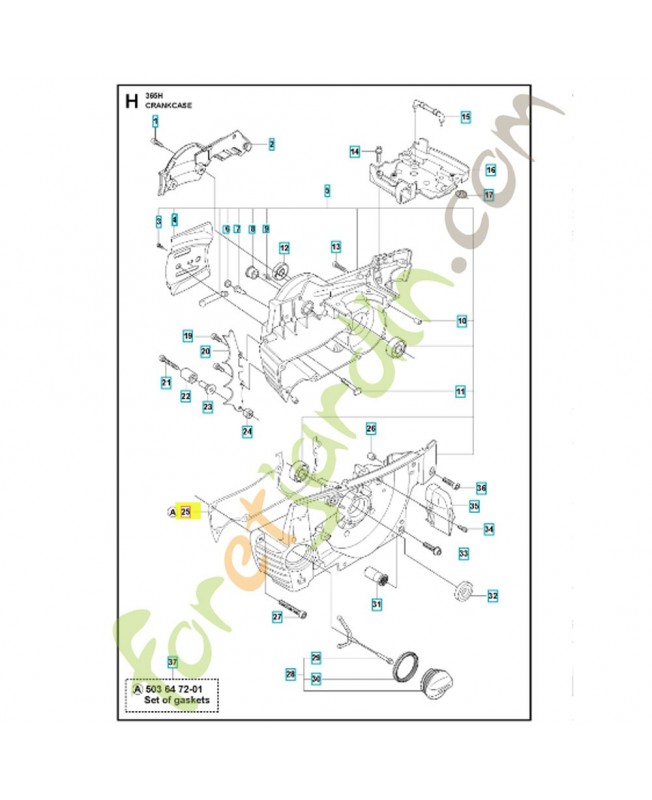 Joint 503627201. Pièce de rechange Husqvarna